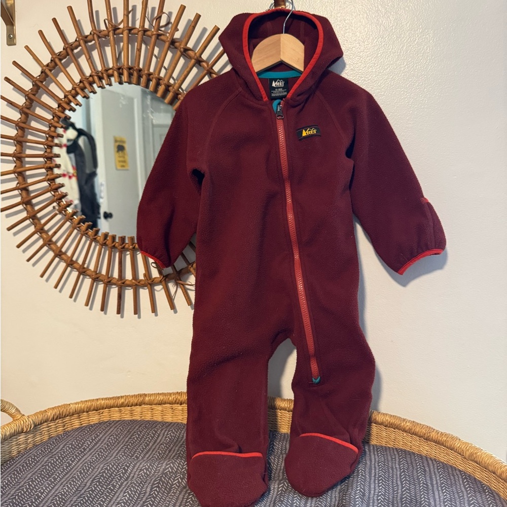 REI Kids Maroon Footed One Piece